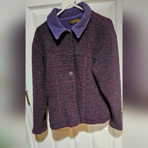 Horned Toad purple fleece jacket with matching hat fully lined med
